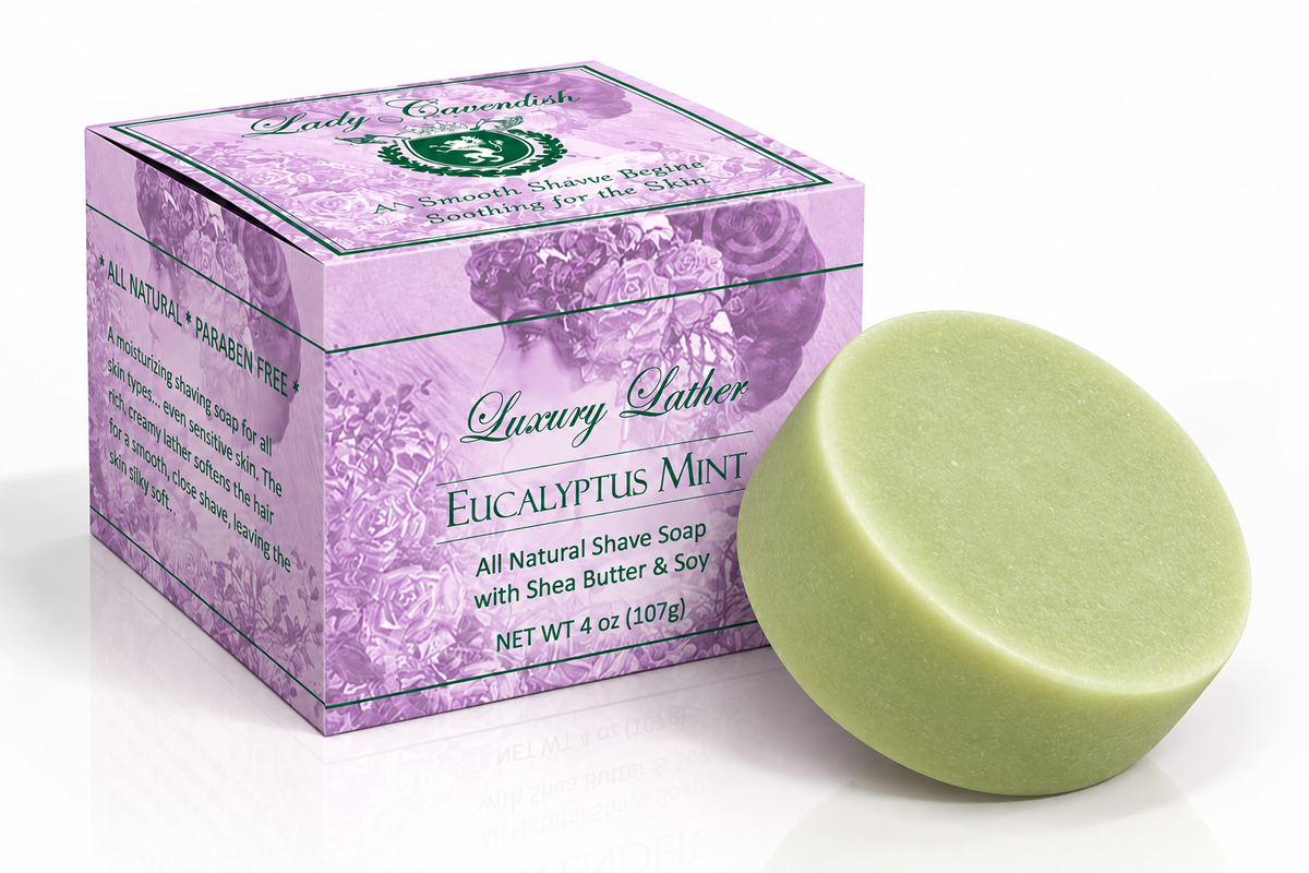 Lady Cavendish Eucalyptus & Mint Luxury Shaving Soap – 4 oz